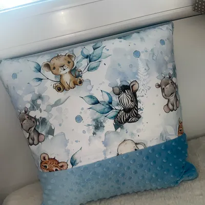 Coussin déhoussable savane bleu 